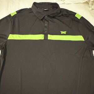 LIKE NEW - Black and Lime Green PXG Polo